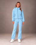 Women's Ski Jacket and Pants Set in Sky Blue – Cropped Puffer Ski Outfit