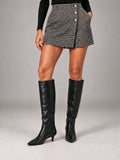 Women's Pointed-Toe Knee-High Boots – Kitten Heel in Black