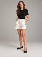 Women's Bow Ballet Flats – Soft Round Toe in Black — main view