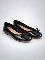 Women's Bow Ballet Flats – Soft Round Toe in Black — hover view
