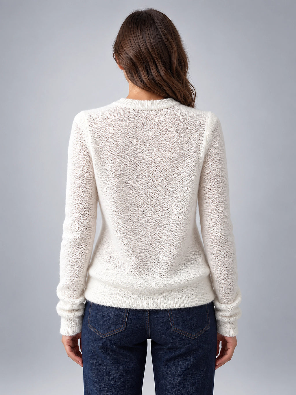 Women's Crewneck Sweater – Soft Everyday Knit - White
