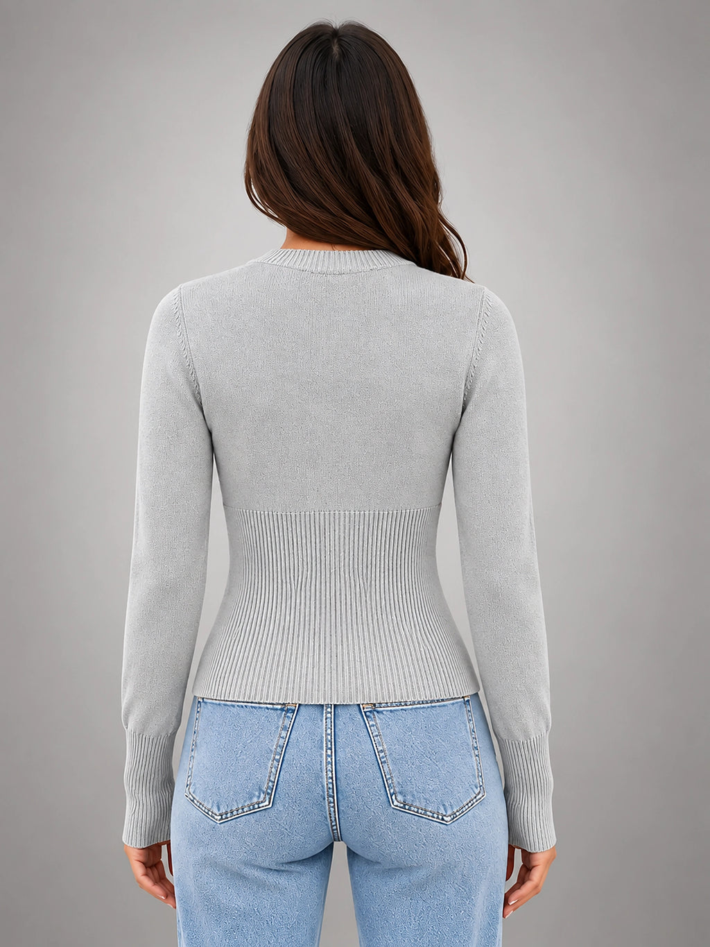 Women's Knit Cardigan – Slim Fit Long Sleeve