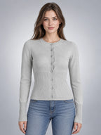 Women's Knit Cardigan – Slim Fit Long Sleeve