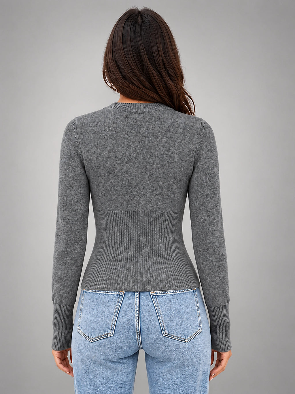 Women's Knit Cardigan – Slim Fit Long Sleeve