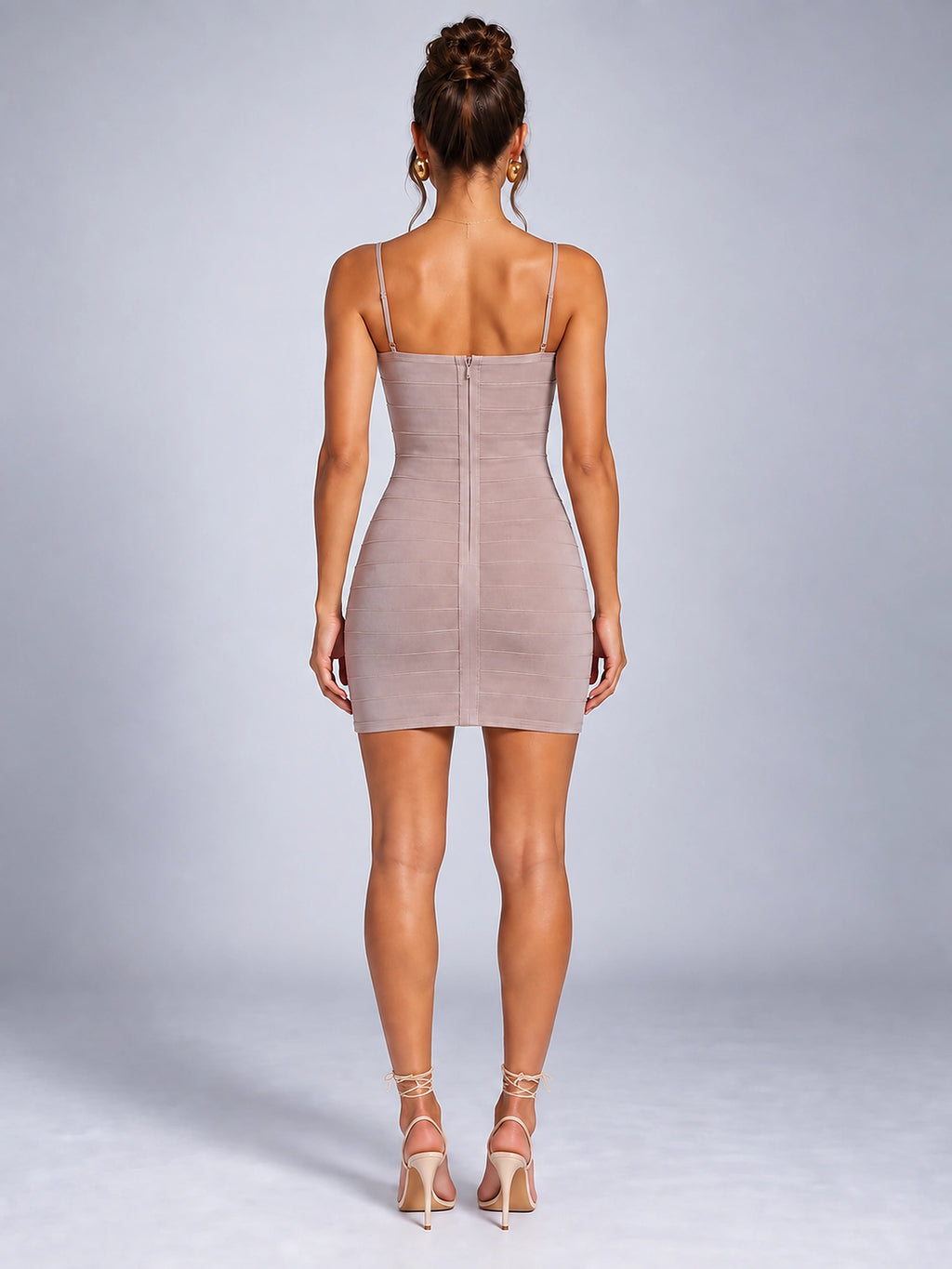 Women's Bodycon Party Dress – Side Ruched Mini - Pink