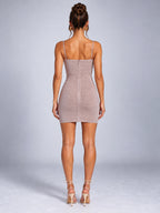 Women's Bodycon Party Dress – Side Ruched Mini - Pink