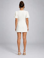 Women's Skater Mini Dress – Puff Sleeve Flared