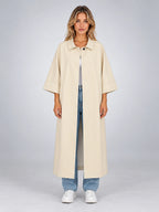 Women's Short Sleeve Trench Coat – Stand Collar - Ivory