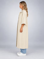 Women's Short Sleeve Trench Coat – Stand Collar - Ivory