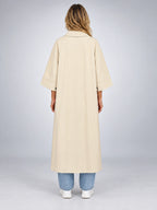 Women's Short Sleeve Trench Coat – Stand Collar - Ivory