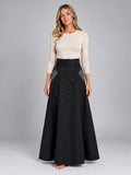 Women's Maxi Skirt – Double Breasted Belted A-Line - Black