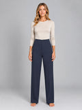 Women's Tailored Pants – High Waisted Straight Leg - Navy