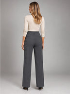 Women's Tailored Pants – High Waisted Straight Leg - Charcoal