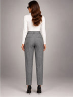 Women's Wool Blend Pants – High Waisted Tapered - Gray