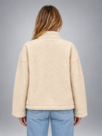 Women's Sherpa Jacket – Relaxed Full Zip - Ivory