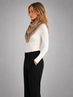 Women's Paisley Triangle Scarf – Lightweight Printed Wrap - Khaki