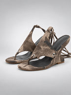 Women's Slingback Wedge Sandals – Open Toe Heel - Taupe