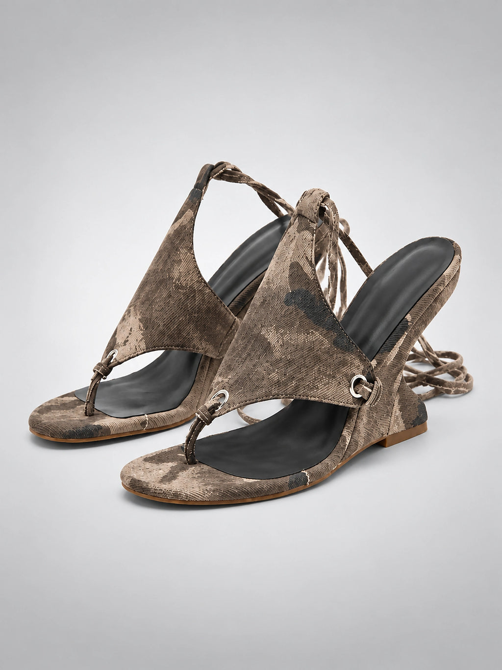 Women's Slingback Wedge Sandals – Open Toe Heel - Taupe