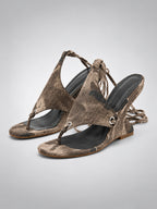 Women's Slingback Wedge Sandals – Open Toe Heel - Taupe