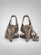 Women's Slingback Wedge Sandals – Open Toe Heel - Taupe