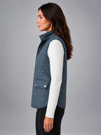 Women's Quilted Vest – Lightweight Layering Jacket - Blue Gray