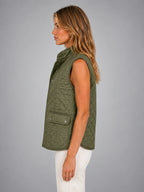 Women's Quilted Vest – Lightweight Layering Jacket - Olive