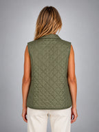 Women's Quilted Vest – Lightweight Layering Jacket - Olive