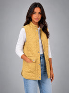 Women's Quilted Vest – Lightweight Layering Jacket - Yellow