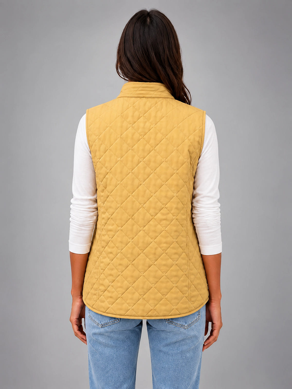 Women's Quilted Vest – Lightweight Layering Jacket - Yellow