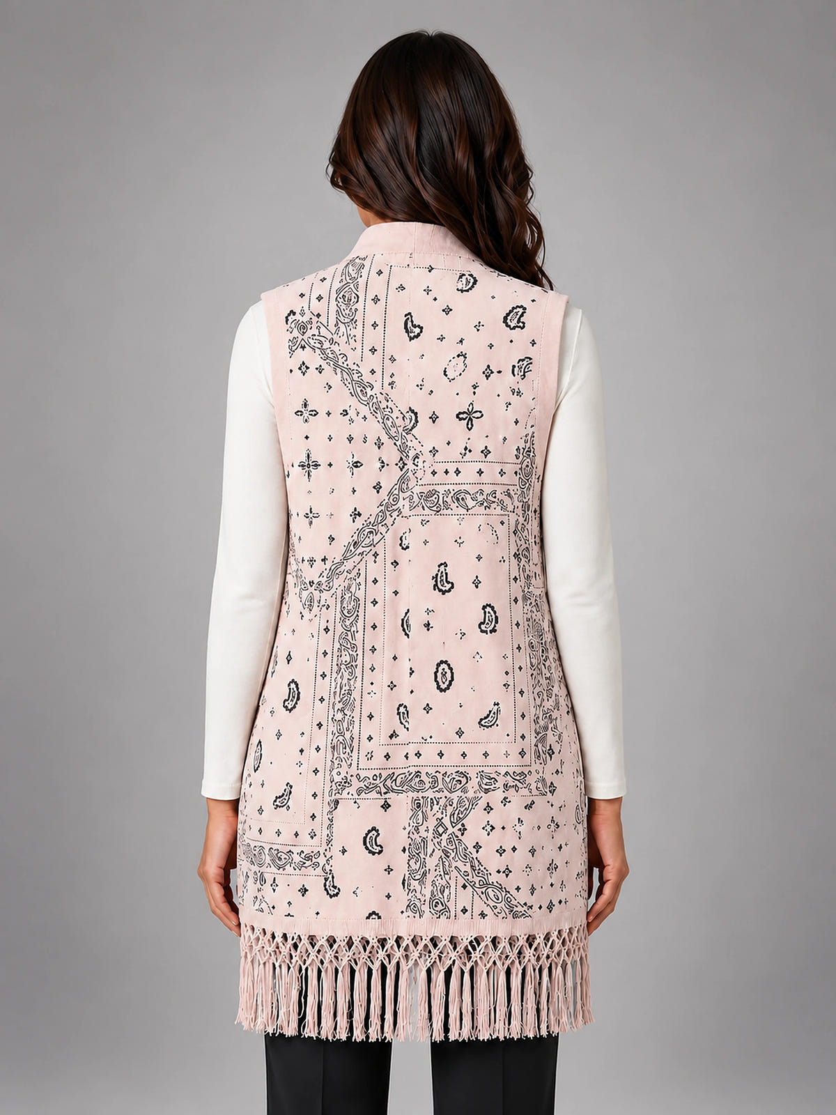 Women's Paisley Longline Vest – Layering Statement Piece