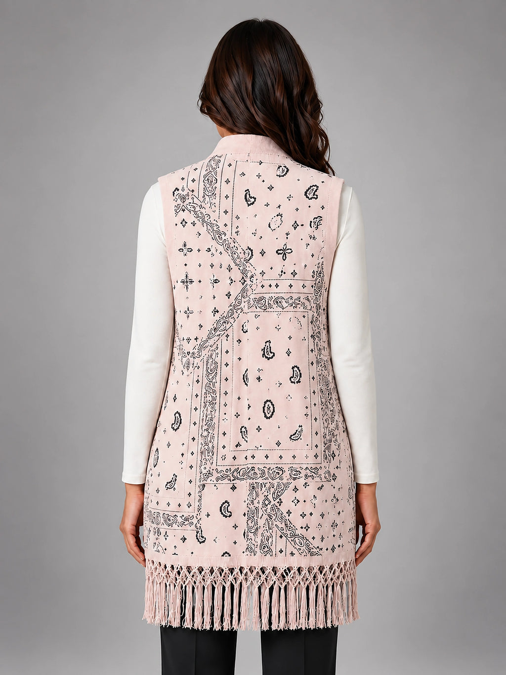 Women's Paisley Longline Vest – Layering Statement Piece