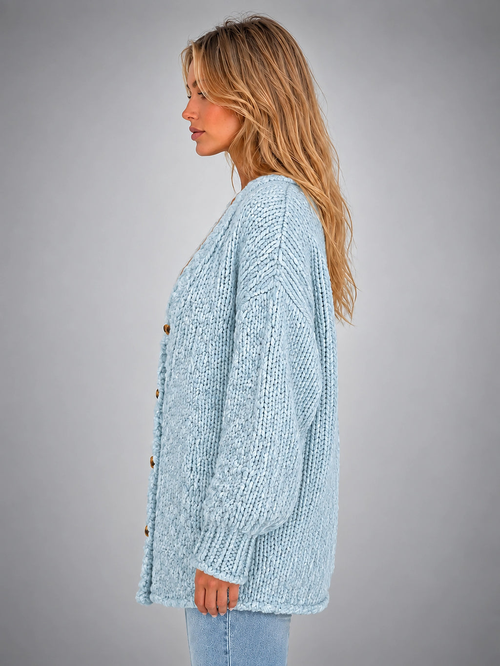 Women's Chunky Knit Cardigan – Oversized Longline