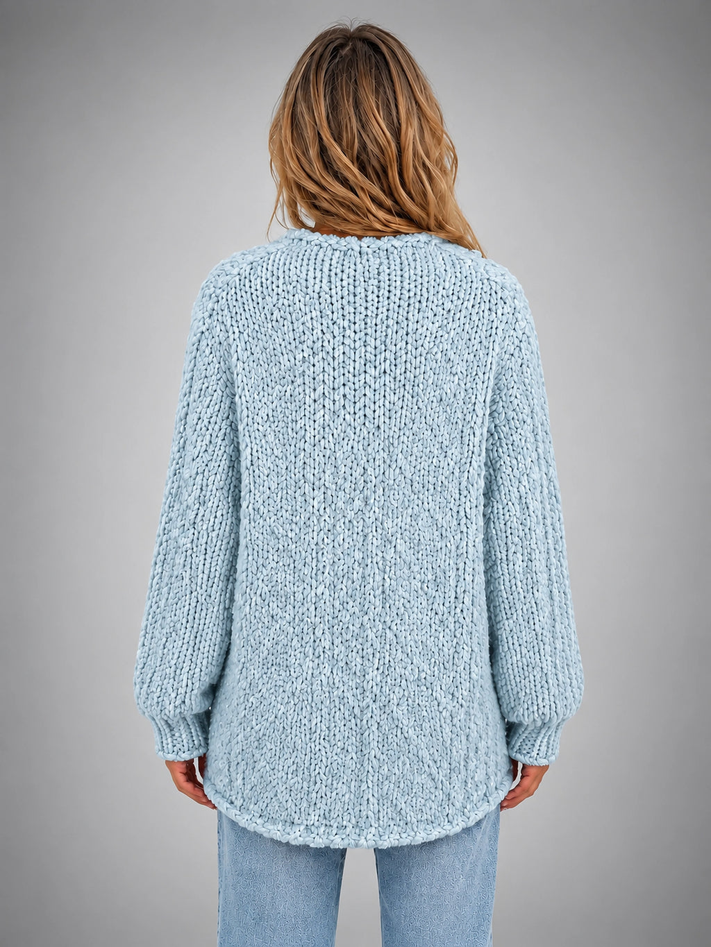 Women's Chunky Knit Cardigan – Oversized Longline