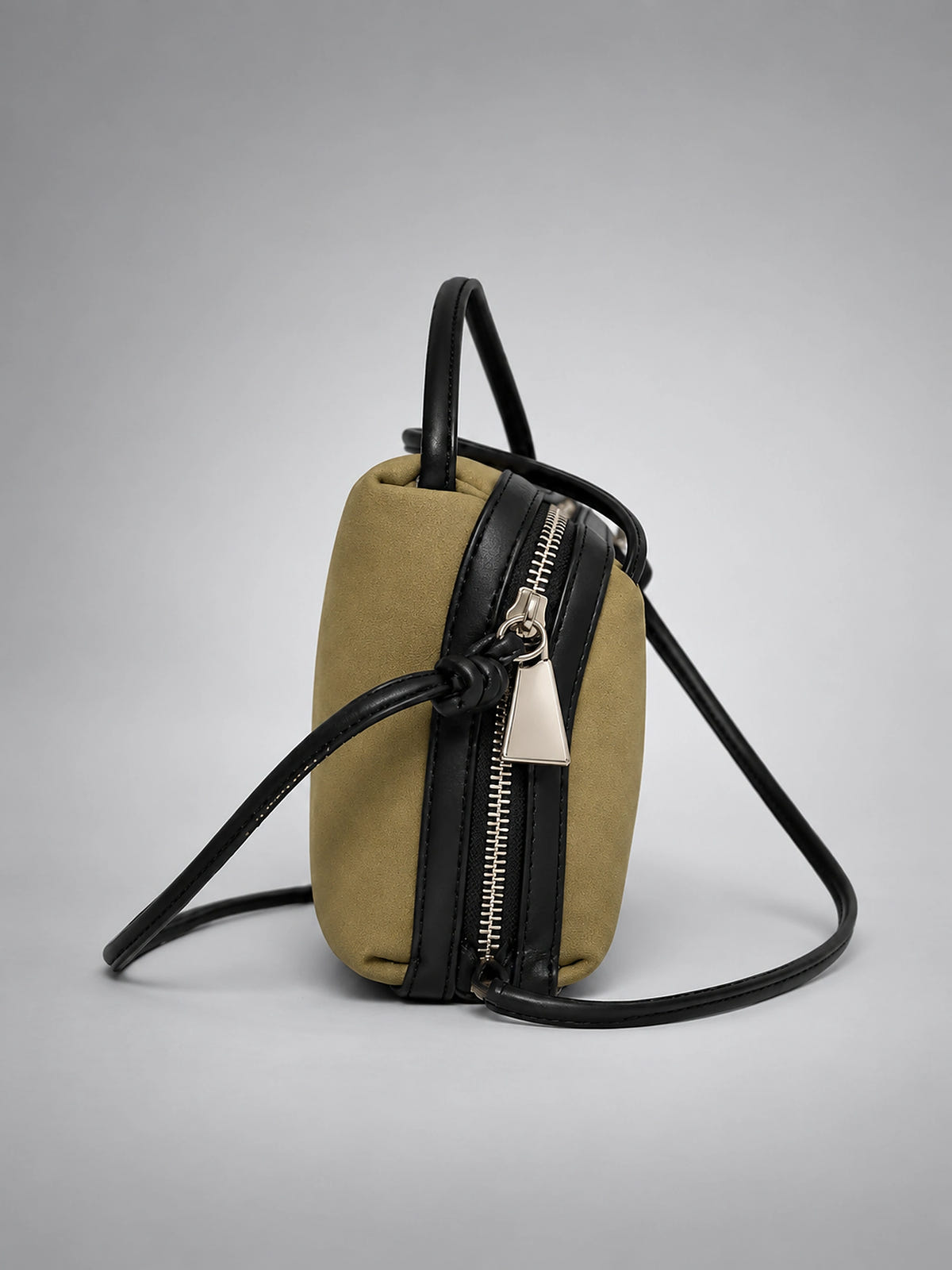 Women's Double Zip Crossbody Bag – Compact Mini Purse - Olive