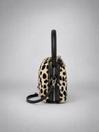 Women's Leopard Print Crossbody Bag – Double Zip Mini - Leopard