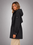 Women's Hooded Utility Jacket – Lightweight Casual Coat - Black