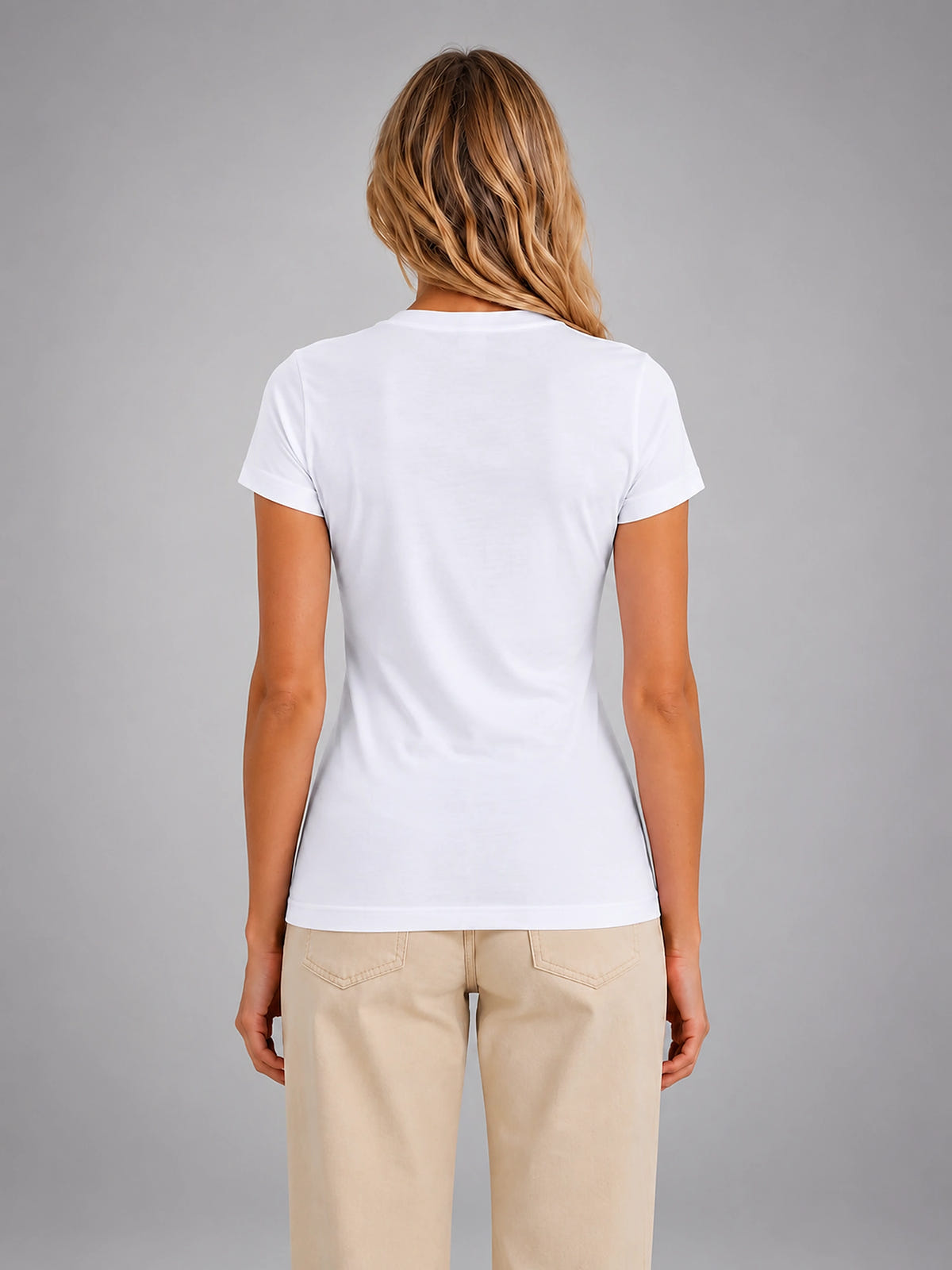 Women's V-Neck T-Shirt – Fitted Everyday Basic - White