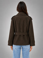 Women's Cropped Wrap Trench – Belted Tailored Fit