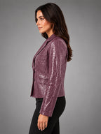 Women's Croc Embossed Blazer – Tailored Statement Fit - Plum