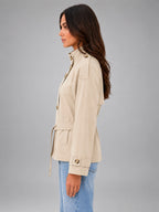 Women's Cape Trench Coat – Relaxed Statement Fit - Sand