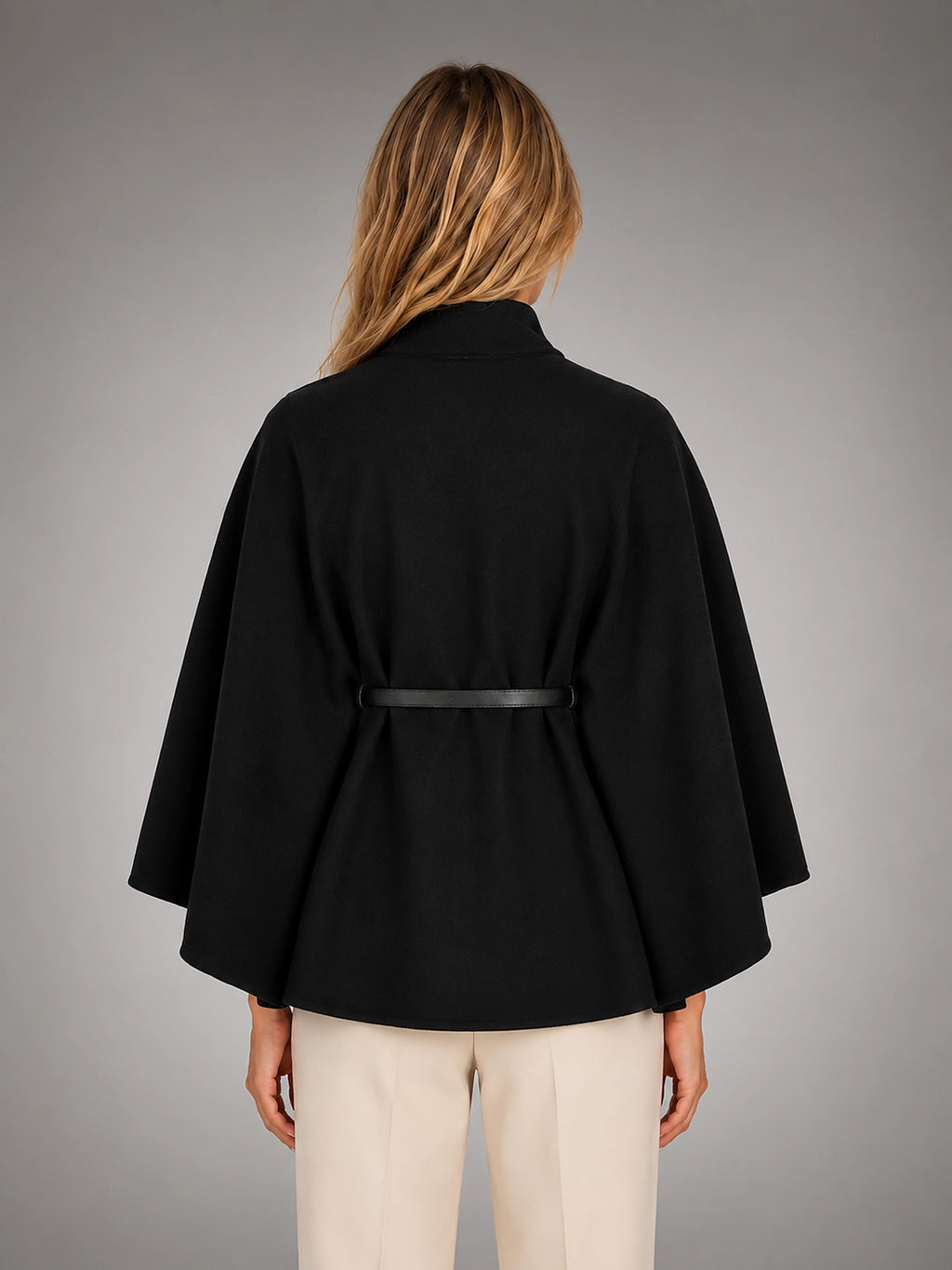 Women's Cape Sleeve Sweater – Relaxed Elegant Knit - Black