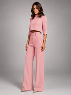 Women's Crop Top Set – Wide Leg Pants