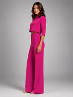 Women's Crop Top Set – Wide Leg Pants