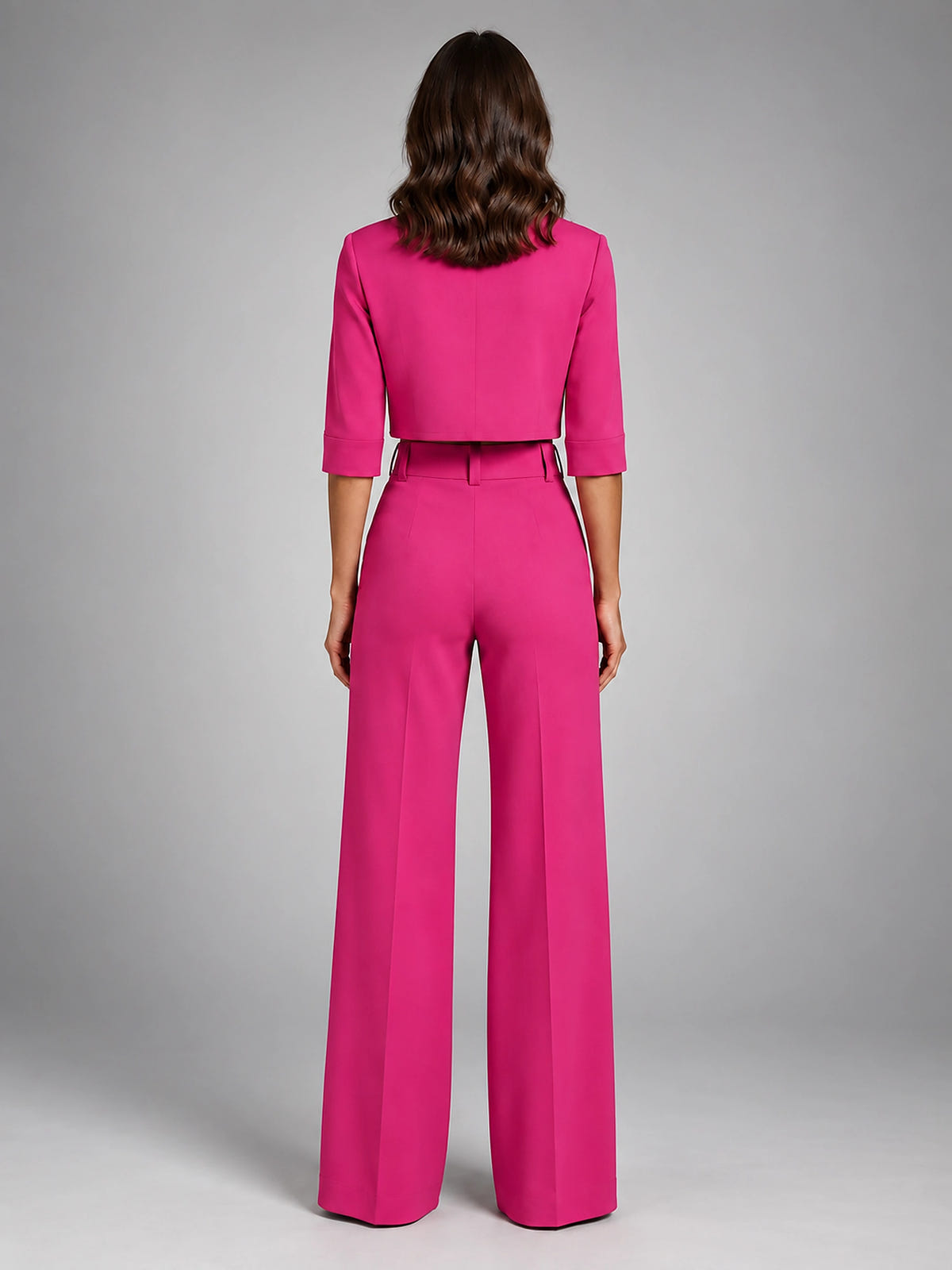 Women's Crop Top Set – Wide Leg Pants
