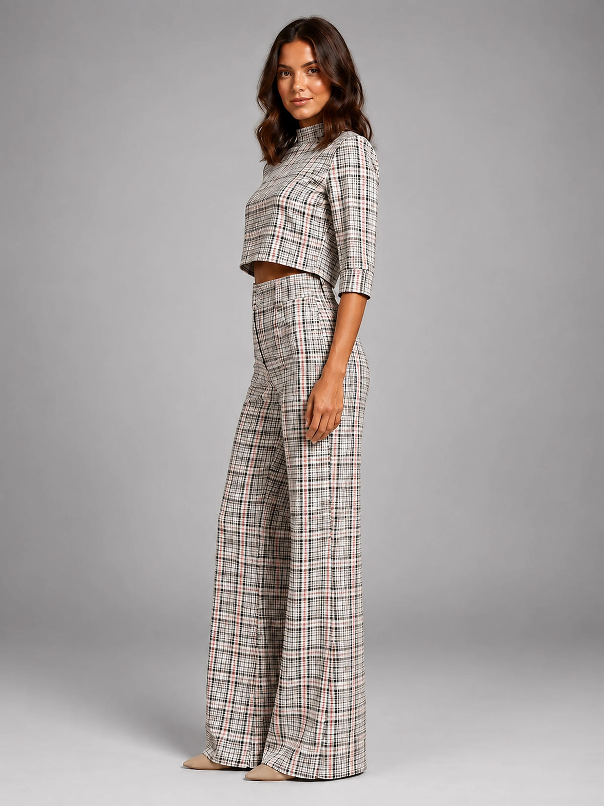 Women's Crop Top Set – Wide Leg Pants