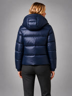 Women's Hooded Puffer Jacket – Quilted Winter Jacket - Navy