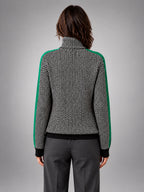 Women's Herringbone Sweater – Soft Knit Turtleneck - Green