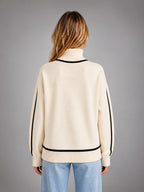Women's Turtleneck Pullover Sweater – Soft Oversized Knit - Cream