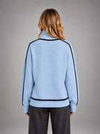 Women's Turtleneck Pullover Sweater – Soft Oversized Knit - Blue