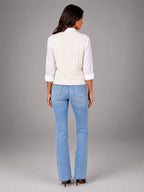 Women's Cable Knit Sweater Vest – Sleeveless Layering Knit - Ivory